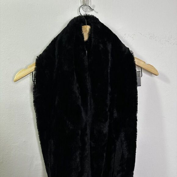 Westloop West Loop Faux Fur Infinity Scarf Black One Size Winter Warm‎ Elegant - Picture 7 of 11